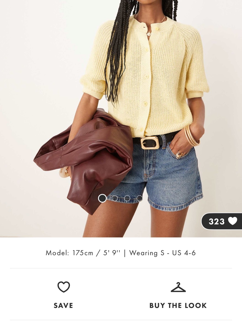 ASOS Pale Yellow Short-Sleeve Knit Cardigan